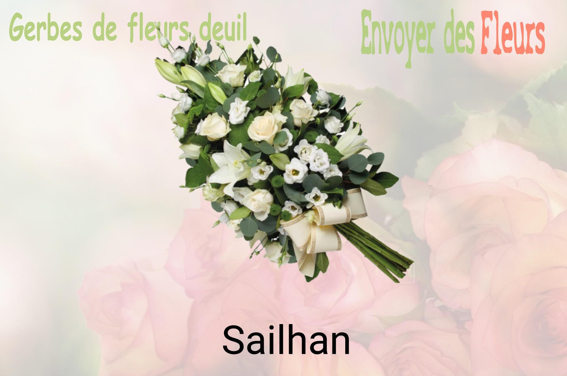 Gerbe de fleurs de deuil livrée à Sailhan